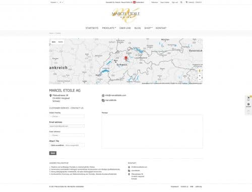 Webentwicklung: marceletoile.com - kontak